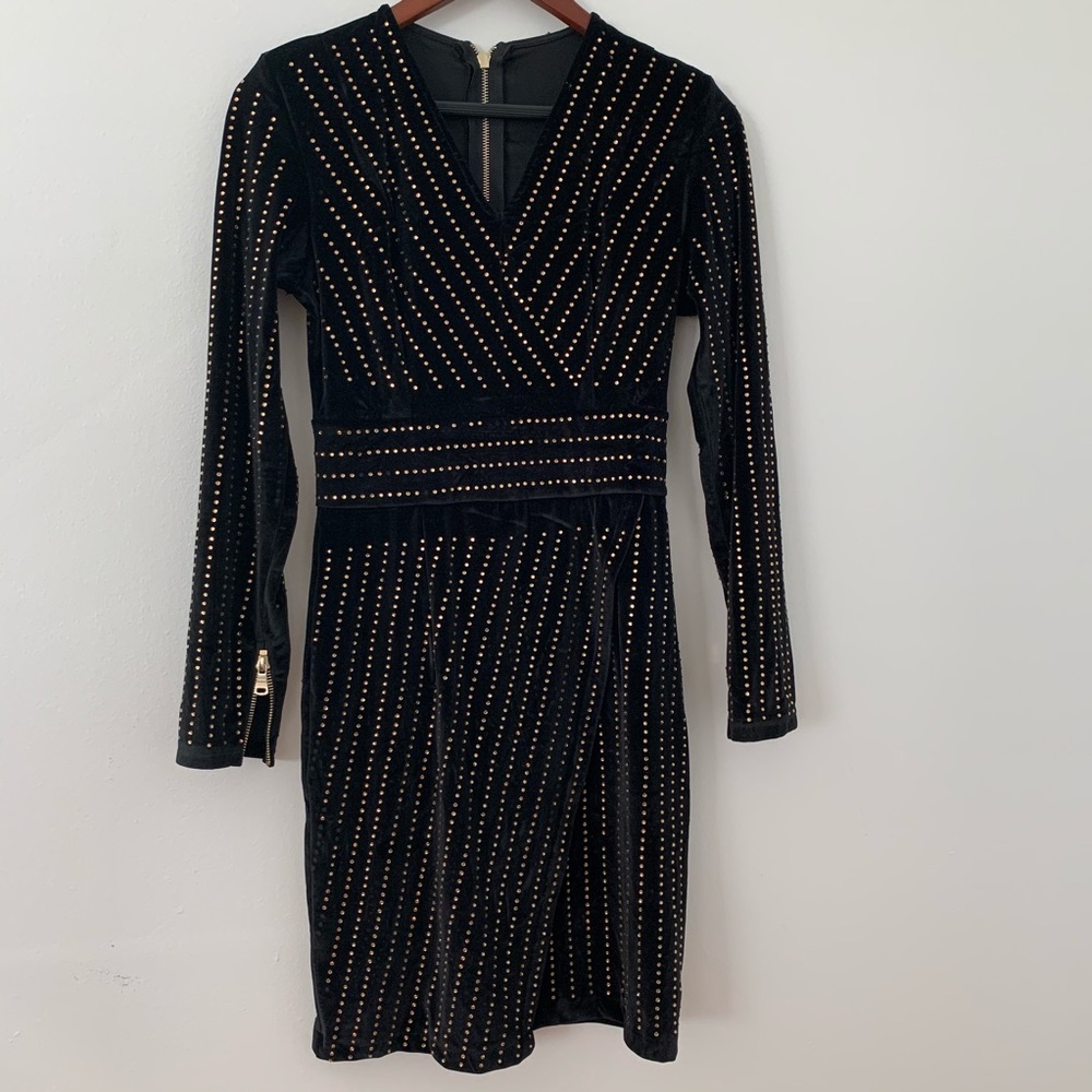 Black Studded Pattern Dress